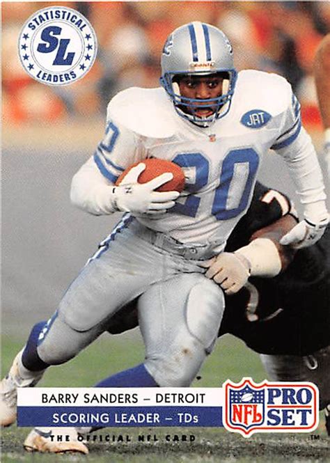 pro set 1992 barry sanders nfc pro bowl card|Barry Sanders Pro Set Football 1992 Season Sports Trading .